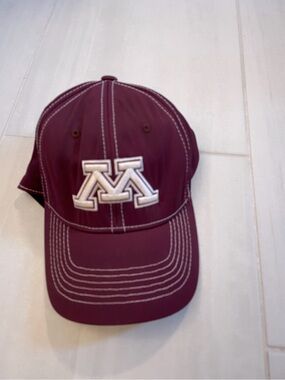 Maroon Embroidered 'M' Cap with Contrast Stitching - University of Minnesota